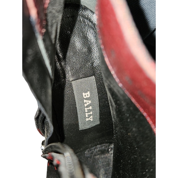 Bally Black & Red Floral Zip Up Ankle Boot Size 5 - Picture 9 of 10
